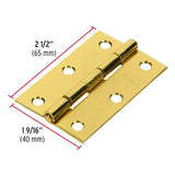 BISAGRA RECTANGULAR FIJA 2 1/2' ACERO LATONADO, HERMEX ( 20 PCS )