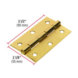 BISAGRA RECTANGULAR FIJA 3 1/2' ACERO LATONADO, HERMEX ( 10 PCS )