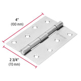 BISAGRA RECTANGULAR FIJA 4' ACERO PULIDO, HERMEX ( 10 PCS )