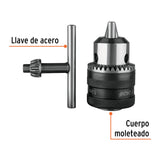 BROQUERO 3/8' CON LLAVE, CUERPO MOLETEADO, TRUPER