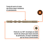 BROCA SDS PLUS 1/2 X 6', TRUPER