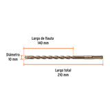 BROCA SDS PLUS 10 X 210 MM, TRUPER