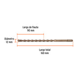 BROCA SDS PLUS 12 X 160 MM, TRUPER