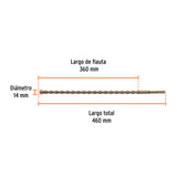 BROCA SDS PLUS 14 X 460 MM, TRUPER