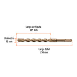BROCA SDS PLUS 16 X 210 MM, TRUPER