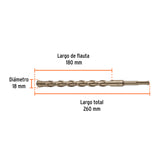 BROCA SDS PLUS 18 X 260 MM, TRUPER