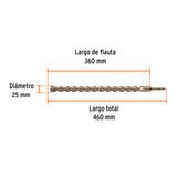 BROCA SDS PLUS 25 X 460 MM, TRUPER