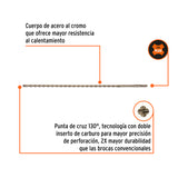 BROCA SDS PLUS 3/8 X 18', TRUPER