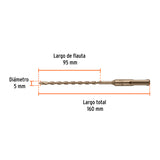 BROCA SDS PLUS 5 X 160 MM, TRUPER