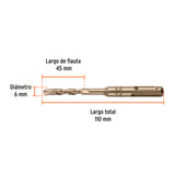 BROCA SDS PLUS 6 X 110 MM, TRUPER