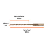 BROCA SDS PLUS 7 X 160 MM, TRUPER