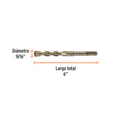 BROCA SDS PLUS 9/16 X 6', TRUPER