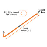 BARRETA DE UÑA DE 3/4' X 105 CM, TRUPER