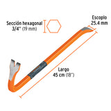 BARRETA DE UÑA DE 3/4' X 45 CM, TRUPER