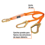 LÍNEA DE VIDA ABSORBEDOR IMPACTO, DOBLE BRAZO, GANCHO GRANDE
