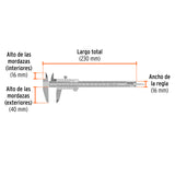 CALIBRADOR VERNIER ANALÓGICO 6' ACERO INOX, STD Y MM, TRUPER