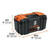 CAJA P/HERRAMIENTA 17" CON COMPARTIMENTOS, BROCHES METÁLICOS