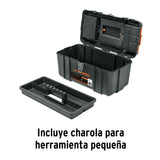 CAJA P/HERRAMIENTA 17" CON COMPARTIMENTOS, BROCHES METÁLICOS