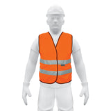 CHALECO DE SEGURIDAD NARANJA CON CINTAS DE ALTA VISIBILIDAD