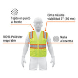 CHALECO DE SEGURIDAD VERDE MAX VISIBILIDAD Y 6 BOLSAS