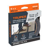 ROLLO DE 5 M DE CINTA ANTIDERRAPANTE NEGRA 25MM CON ABRASIVO