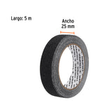 ROLLO DE 5 M DE CINTA ANTIDERRAPANTE NEGRA 25MM CON ABRASIVO