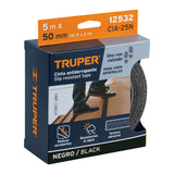 ROLLO DE 5 M DE CINTA ANTIDERRAPANTE NEGRA 50MM CON ABRASIVO