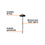 CLAVO CALAMINA BWG 9X2.5" C/ARANDELA, CAJA CON 25 KG, TRUPER