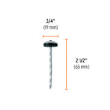 CLAVO CALAMINA BWG 9X2.5" C/ARANDELA, CAJA CON 25 KG, TRUPER