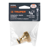 CONECTOR 3/4" RÁPIDO HEMBRA DE LATÓN, SISTEMA CLICK, TRUPER