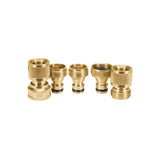 JUEGO DE 5 CONECTORES 3/4" RÁPIDOS DE LATÓN, SISTEMA CLICK