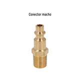 CONECTOR RÁPIDO DE LATÓN, MACHO, CUERDA 1/4' NPT, TRUPER