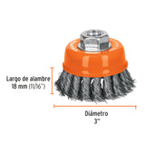 CARDA COPA 3' ALAMBRE TRENZADO FINO, EJE M14, TRUPER