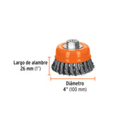 CARDA COPA 4' ALAMBRE TRENZADO FINO, EJE M14, TRUPER