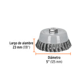CARDA COPA 5" ALAMBRE TRENZADO GRUESO, MULTI-ROSCA, TRUPER