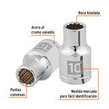 DADO DE 10 MM, 12 PUNTAS, CUADRO 1/2', TRUPER