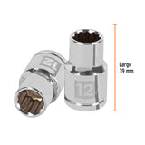 DADO DE 12 MM, 12 PUNTAS, CUADRO 1/2', TRUPER