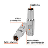 DADO LARGO DE 12 MM, 6 PUNTAS, CUADRO 1/2', TRUPER