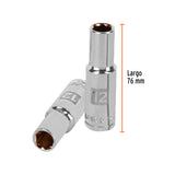 DADO LARGO DE 12 MM, 6 PUNTAS, CUADRO 1/2', TRUPER