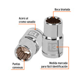 DADO DE 13 MM, 12 PUNTAS, CUADRO 1/2', TRUPER