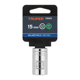 DADO DE 15 MM, 12 PUNTAS, CUADRO 1/2', TRUPER