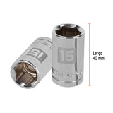 DADO DE 15 MM, 6 PUNTAS, CUADRO 1/2', TRUPER