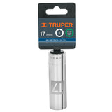 DADO LARGO DE 17 MM, 6 PUNTAS, CUADRO 1/2', TRUPER