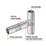 DADO LARGO DE 17 MM, 6 PUNTAS, CUADRO 1/2', TRUPER