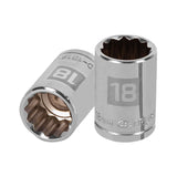 DADO DE 18 MM, 12 PUNTAS, CUADRO 1/2', TRUPER