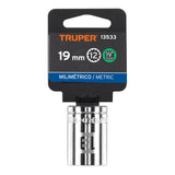 DADO DE 19 MM, 12 PUNTAS, CUADRO 1/2', TRUPER