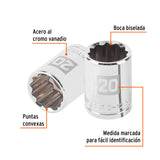 DADO DE 20 MM, 12 PUNTAS, CUADRO 1/2', TRUPER