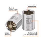 DADO DE 20 MM, 6 PUNTAS, CUADRO 1/2', TRUPER