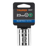 DADO DE 23 MM, 12 PUNTAS, CUADRO 1/2', TRUPER