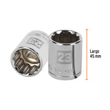 DADO DE 23 MM, 12 PUNTAS, CUADRO 1/2', TRUPER